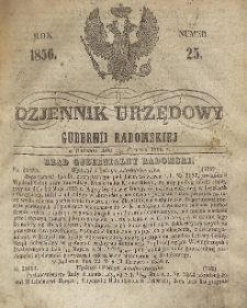 Dziennik Urzędowy Gubernii Radomskiej, 1856, nr 25