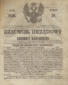 Dziennik Urzędowy Gubernii Radomskiej, 1856, nr 26