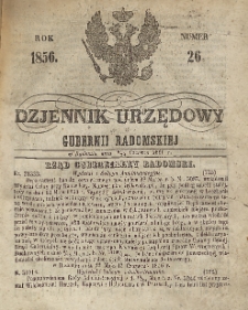 Dziennik Urzędowy Gubernii Radomskiej, 1856, nr 26