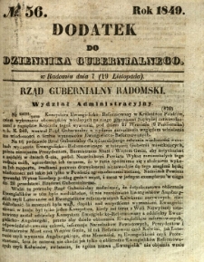 Dodatek do Dziennika Gubernialnego, 1849, nr 56