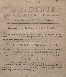 Dziennik Departamentowy Radomski, 1815, nr 43