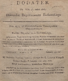 Dziennik Departamentowy Radomski, 1815, nr 45, dod.