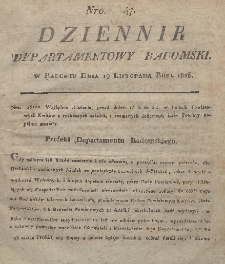 Dziennik Departamentowy Radomski, 1815, nr 47