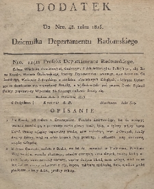 Dziennik Departamentowy Radomski, 1815, nr 48, dod.
