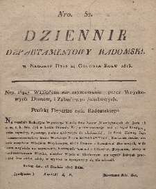 Dziennik Departamentowy Radomski, 1815, nr 52