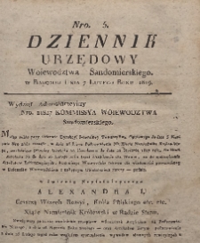 Dziennik Urzędowy Województwa Sandomierskiego, 1819, nr 5