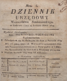 Dziennik Urzędowy Województwa Sandomierskiego, 1819, nr 6