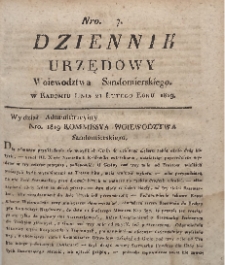 Dziennik Urzędowy Wojew&oacute;dztwa Sandomierskiego, 1819, nr 7