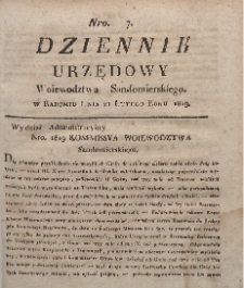 Dziennik Urzędowy Województwa Sandomierskiego, 1819, nr 7