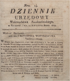 Dziennik Urzędowy Województwa Sandomierskiego, 1819, nr 14