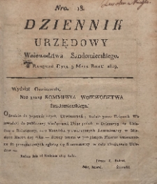 Dziennik Urzędowy Województwa Sandomierskiego, 1819, nr 18