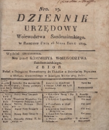 Dziennik Urzędowy Województwa Sandomierskiego, 1819, nr 19
