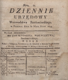 Dziennik Urzędowy Województwa Sandomierskiego, 1819, nr 21