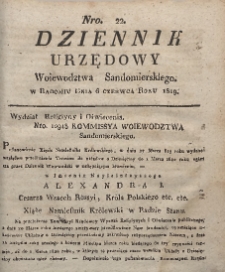 Dziennik Urzędowy Województwa Sandomierskiego, 1819, nr 22