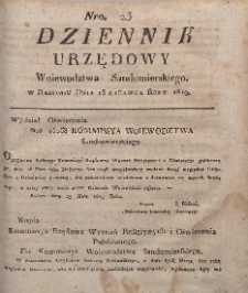 Dziennik Urzędowy Województwa Sandomierskiego, 1819, nr 23