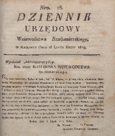 Dziennik Urzędowy Województwa Sandomierskiego, 1819, nr 28