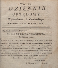Dziennik Urzędowy Województwa Sandomierskiego, 1819, nr 29