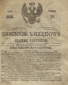 Dziennik Urzędowy Gubernii Radomskiej, 1856, nr 28