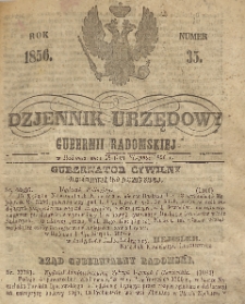 Dziennik Urzędowy Gubernii Radomskiej, 1856, nr 35