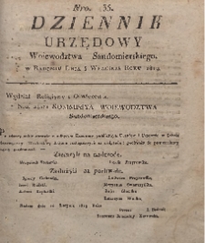 Dziennik Urzędowy Województwa Sandomierskiego, 1819, nr 35