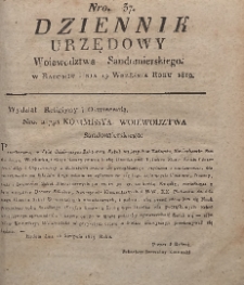 Dziennik Urzędowy Województwa Sandomierskiego, 1819, nr 37