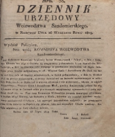 Dziennik Urzędowy Województwa Sandomierskiego, 1819, nr 38