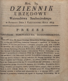 Dziennik Urzędowy Województwa Sandomierskiego, 1819, nr 39
