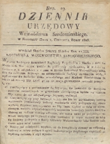Dziennik Urzędowy Województwa Sandomierskiego, 1823, nr 19