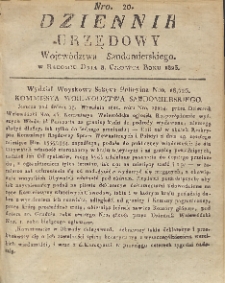 Dziennik Urzędowy Województwa Sandomierskiego, 1823, nr 20