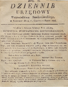 Dziennik Urzędowy Województwa Sandomierskiego, 1823, nr 21