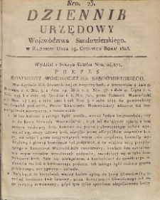 Dziennik Urzędowy Województwa Sandomierskiego, 1823, nr 23
