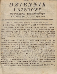 Dziennik Urzędowy Województwa Sandomierskiego, 1823, nr 24
