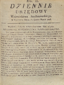 Dziennik Urzędowy Województwa Sandomierskiego, 1823, nr 25