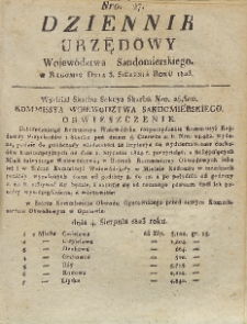 Dziennik Urzędowy Województwa Sandomierskiego, 1823, nr 27