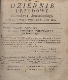 Dziennik Urzędowy Województwa Sandomierskiego, 1819, nr 43
