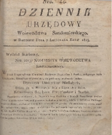 Dziennik Urzędowy Województwa Sandomierskiego, 1819, nr 44