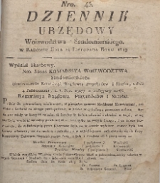 Dziennik Urzędowy Województwa Sandomierskiego, 1819, nr 45