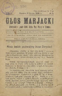 Głos Marjacki, 1930, R. 2, nr 2