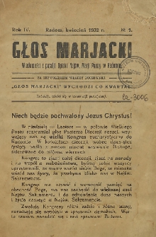 Głos Marjacki, 1932, R. 4, nr 1