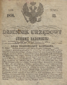 Dziennik Urzędowy Gubernii Radomskiej, 1856, nr 43