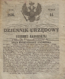 Dziennik Urzędowy Gubernii Radomskiej, 1856, nr 44
