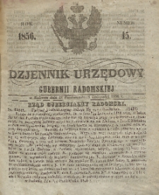 Dziennik Urzędowy Gubernii Radomskiej, 1856, nr 45