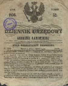Dziennik Urzędowy Gubernii Radomskiej, 1856, nr 52