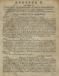 Dziennik Urzędowy Gubernii Radomskiej, 1853, nr 31, dod. II