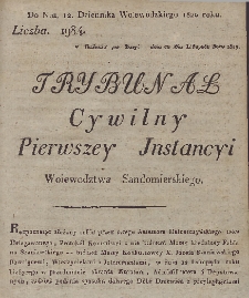 Dziennik Urzędowy Województwa Sandomierskiego, 1820, nr 12, Trybunał Cywilny Pierwszey Instancyi