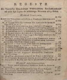 Regestr Do Dzeinnika Urzędowego Województwa Sandomierskiego od dnia 1go Lipca do ostatniego Września 1819 r.