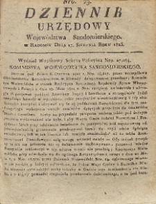 Dziennik Urzędowy Województwa Sandomierskiego, 1823, nr 29
