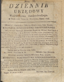 Dziennik Urzędowy Wojew&oacute;dztwa Sandomierskiego, 1823, nr 33