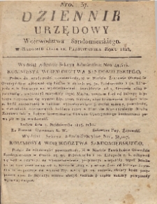Dziennik Urzędowy Województwa Sandomierskiego, 1823, nr 37