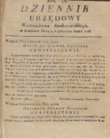 Dziennik Urzędowy Województwa Sandomierskiego, 1823, nr 40